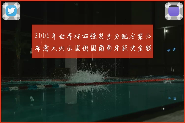 2006年世界杯四强奖金分配方案公布意大利法国德国葡萄牙获奖金额